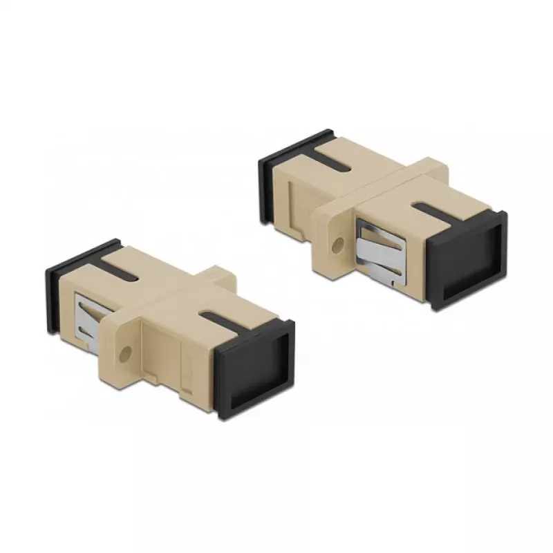 Conector de fibra ótica SC fêmea–fêmea DELOCK 85993, bege, pack de 4