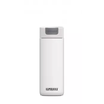 Caneca térmica Kambukka Olympus 500 ml – aço inoxidável 18/10, isolamento a vácuo, à prova de salpicos, base antiderrapante, branco