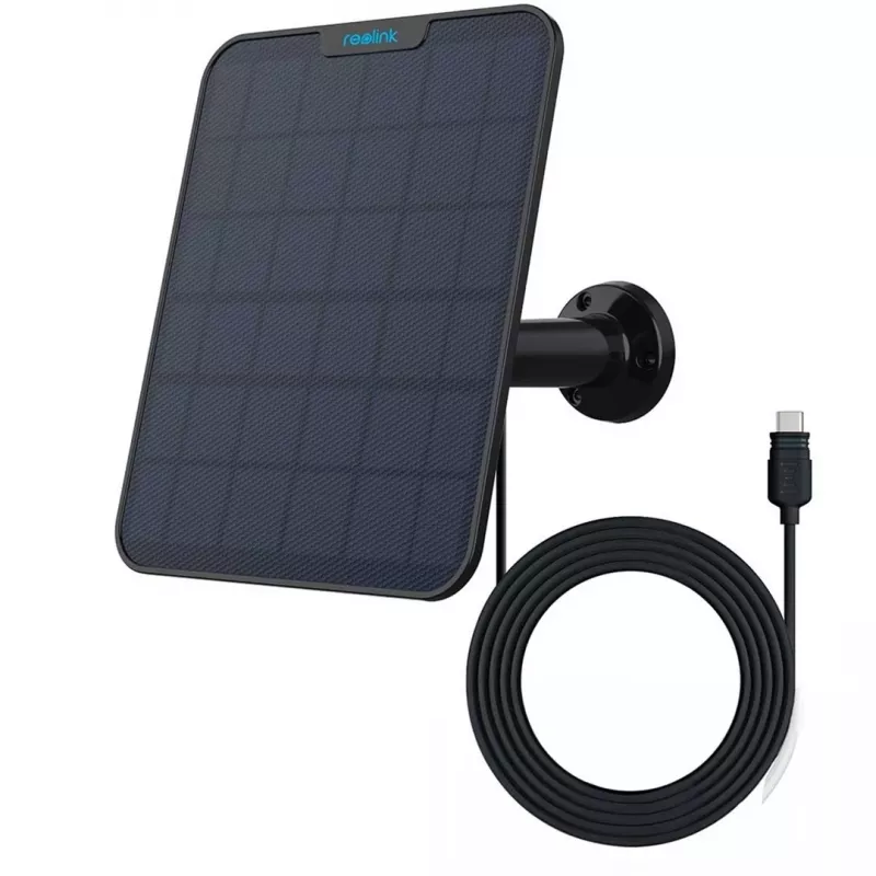 Painel solar Reolink preto 2 TYPE-C