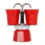 Bialetti Mini Express máquina de café vermelho 2 chávenas + 2 chávenas