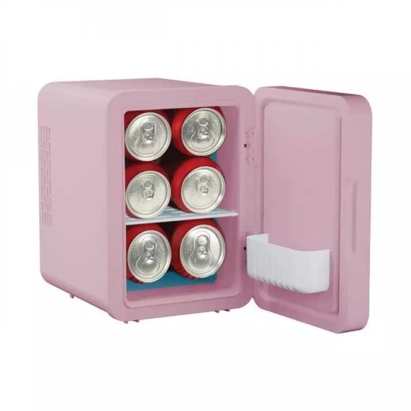 Mini-frigorífico com espelho de maquilhagem LED Elle ESDAFX04PUEU 4 L, roxo