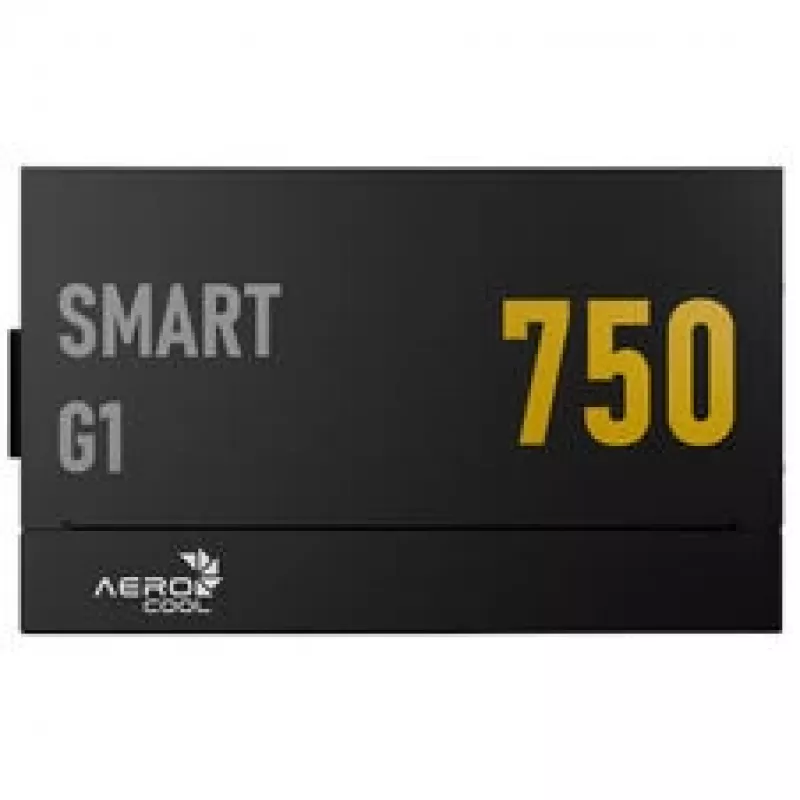 Fonte de alimentação AEROCOOL Smart G1 750W, 80 PLUS Gold, ATX 3.1, PCIe 5.1, preta