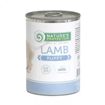 Comida húmida para cachorros Nature’s Protection Puppy Lamb 400 g – refeição completa em lata com borrego para cachorros