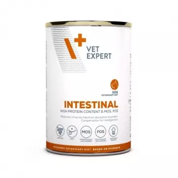 Comida húmida para cães VETEXPERT Veterinary Diet Intestinal 400 g, aves, sem cereais, para recuperação após cirurgias digestivas
