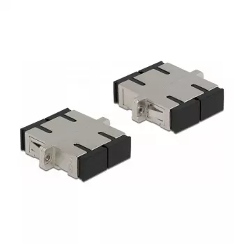 Acoplador de fibra ótica SC Duplex fêmea para SC Duplex fêmea monomodo metal DeLOCK 86873
