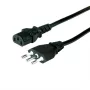 VALUE - Cabo de alimentação - CEI 23-50 (M) para IEC 60320 C13 reto - AC 250 V - 10 A - 1.8 m - Preto - Itália