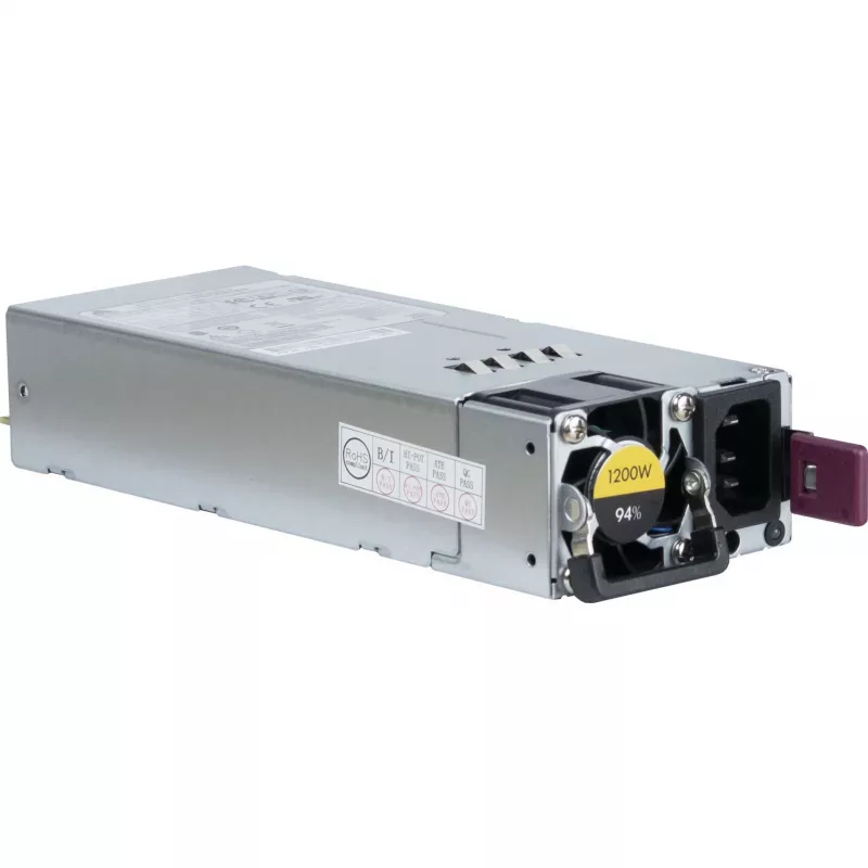 Fonte de alimentação INTER-TECH R2A-DV1200-N 1200 W 2U, 80 PLUS Platinum, 100–240 V, 50–60 Hz, cinzento
