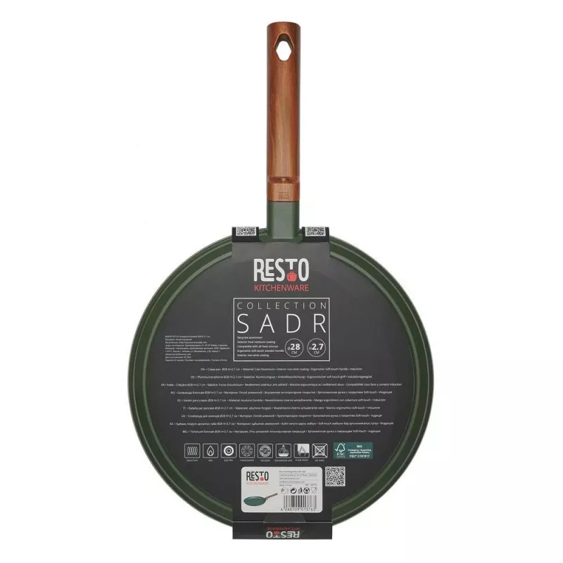 Frigideira de crepe rasa RESTO 93712 — 28 cm de diâmetro, 2,7 cm de altura