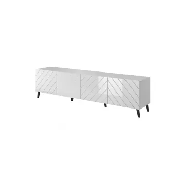 Móvel RTV ABETO 200x42x52 branco/branco brilhante