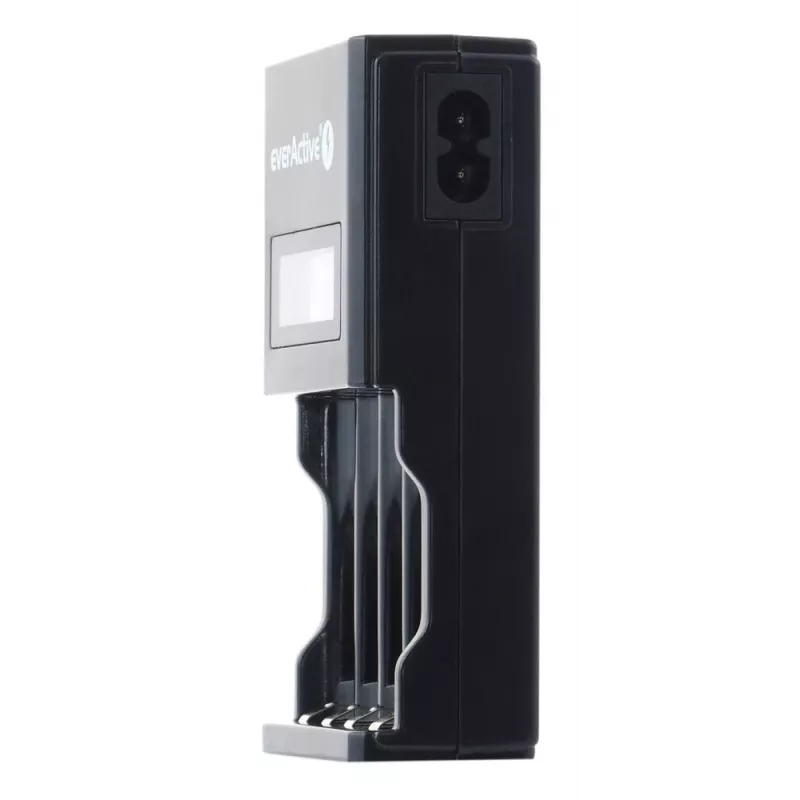 Carregador de baterias everActive NC450B — carregador de 4 células AAA, 110/230V AC, preto