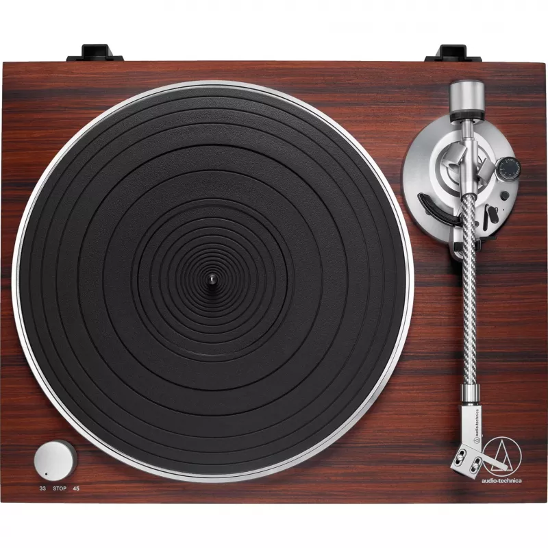 Gira-discos áudio com acionamento por correia Audio-Technica AT-LPW50BTRW Castanho Manual