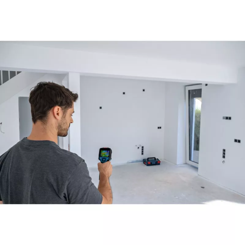 Câmara térmica a bateria GTC 12V-450-13 Professional, detetor térmico Azul/Preto, sem bateria e carregador, em mala de ferramentas