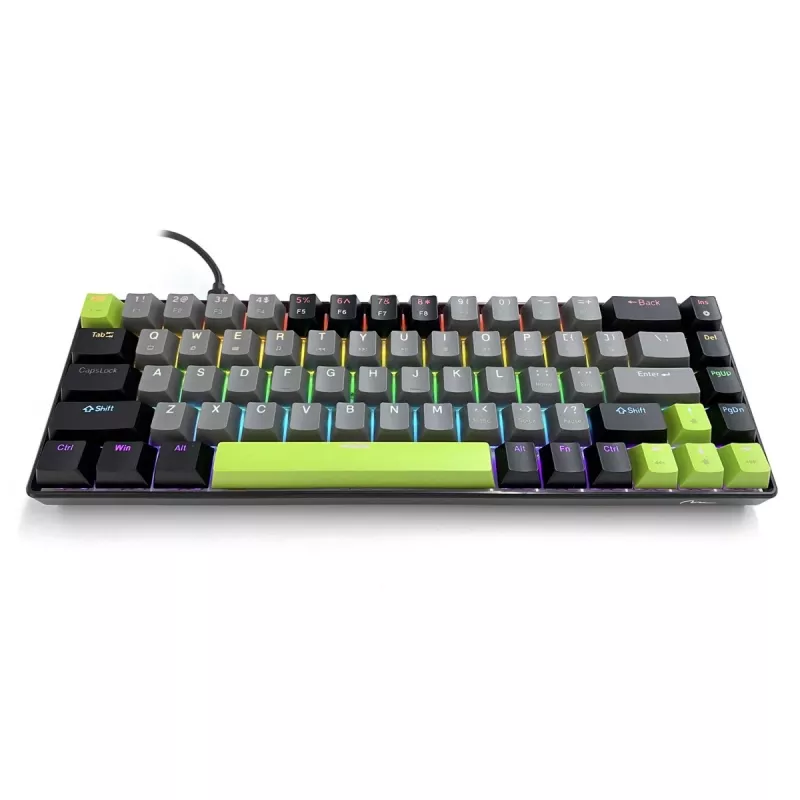 Teclado mecânico MEDIA-TECH MT1260 Red Core MX60, fator de forma 60%, interruptores CHERRY MX Red, iluminação RGB, USB, verde