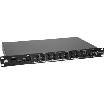 Mesa de mistura DJ/PA Omnitronic EM-280 — mesa de mistura de 8 canais com entrada USB e controlos básicos