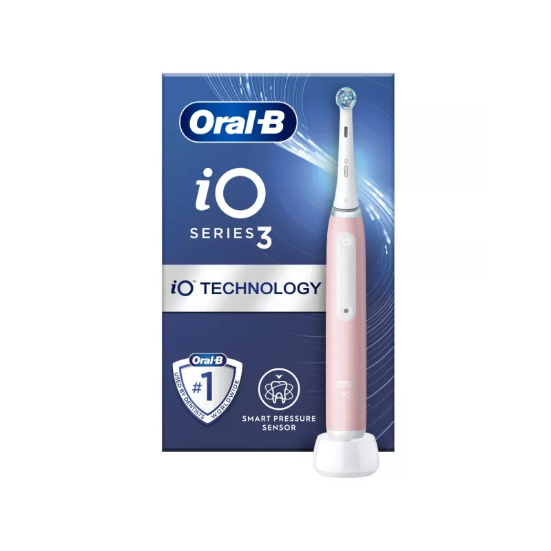 Escova de dentes elétrica Oral-B iO3 Série recarregável para adultos número de cabeças incluídas 1 rosa blush número de modos de escovagem 3