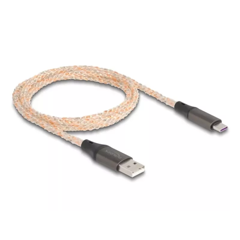 Cabo USB 2.0 DeLOCK Type-A para USB Type-C RGB 1m
