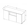 Aparador Cama Sideboard VIVA 150 preto/preto brilhante + branco