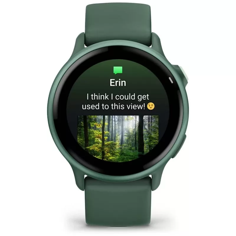 Smartwatch GARMIN vívoactive 6 – relógio desportivo, caixa de alumínio/polímero de 42 mm, AMOLED 1,2 polegadas, GPS, 5 ATM, HR ótico, SpO2, 8 GB, verde
