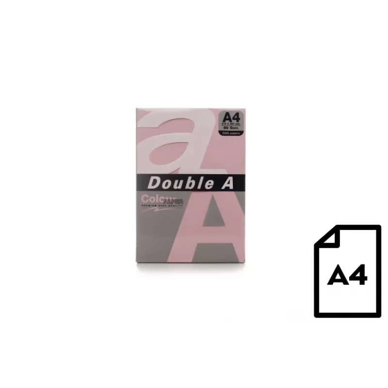 Papel colorido Double A, 80 g, A4, 500 folhas, rosa