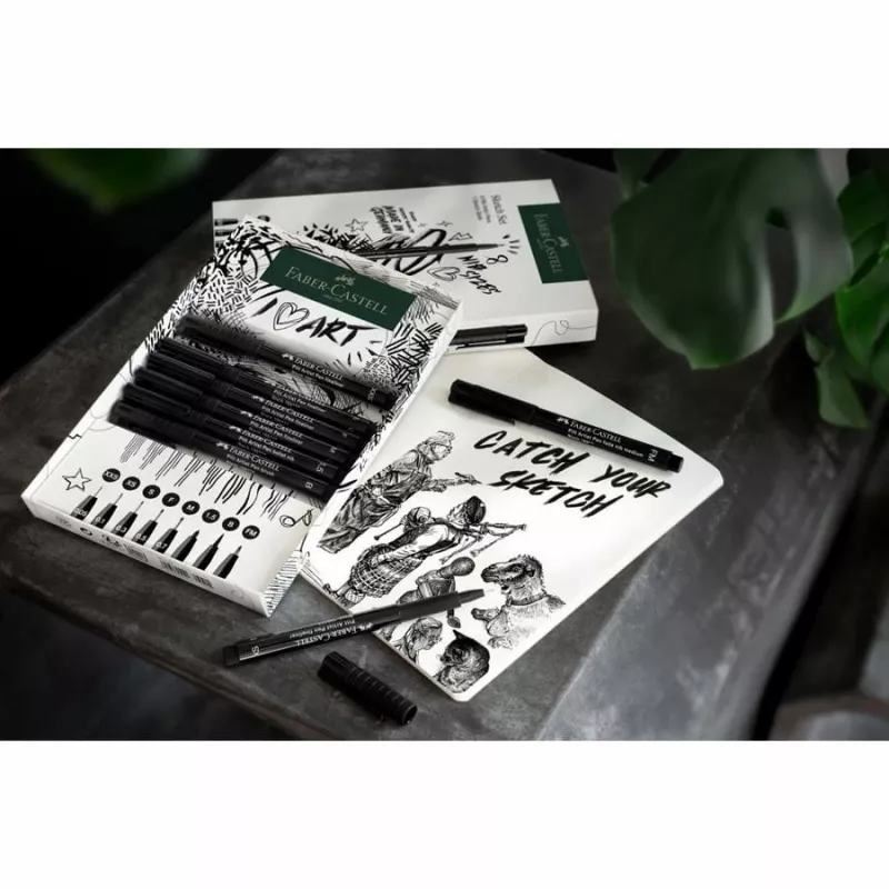 Fineliner Faber-Castell 267102 Multi preto 8 unid. ponta redonda