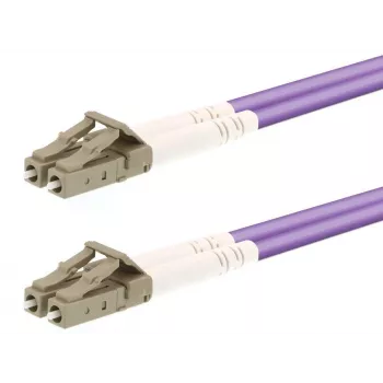 Cabo de fibra ótica LOGON AL5LCLC20I/4I — OM4 50 µm, LC para LC, 20 m, duplex integral, turquesa