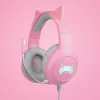 Auscultadores FR-TEC Tanooki com fios arco gaming cinzento - rosa (FT2021)