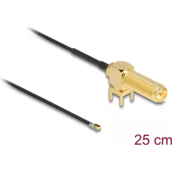 Cabo coaxial DeLOCK 12033 0,25 m RP-SMA I-PEX MHF4 preto