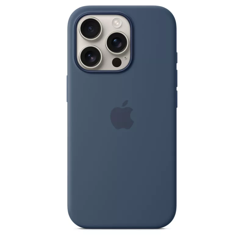 Capa de silicone com MagSafe para iPhone 16 Pro - Denim