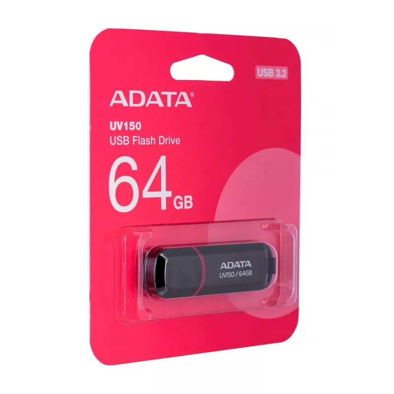 Pen Drive ADATA 64GB DashDrive UV150 USB Tipo-A 3.2 Gen 1 (3.1 Gen 1) Preto