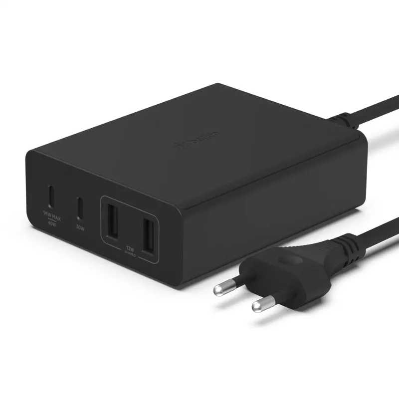 Carregador Belkin WCH010vfBK para interiores AC carregamento rápido 2 USB Type-C preto