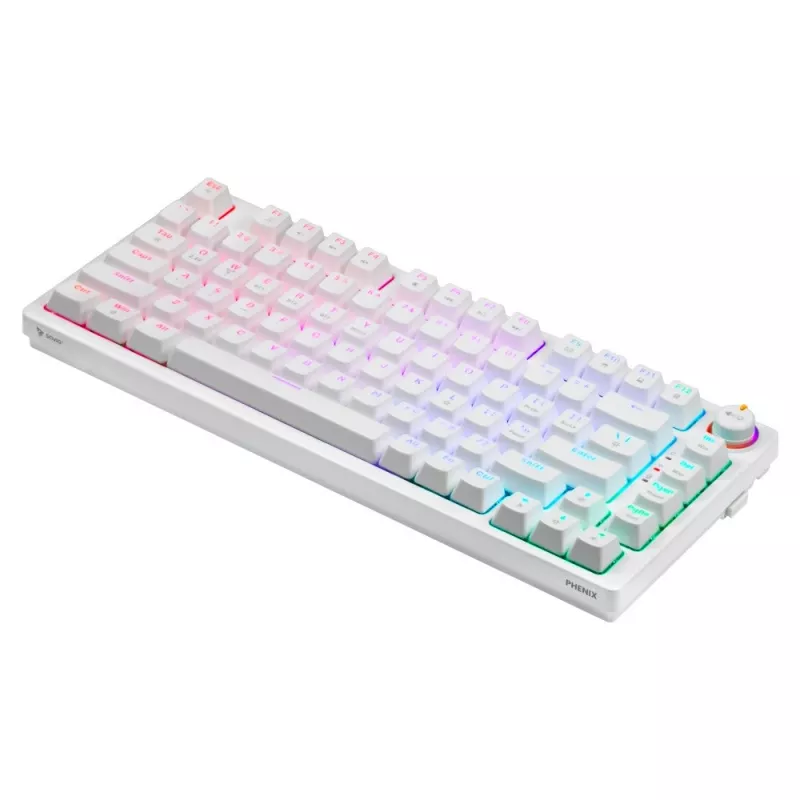Teclado mecânico sem fios SAVIO PHENIX WHITE, Gateron Red Pro, ABS