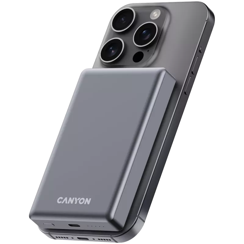 Canyon OnCharge 510 - Powerbank - 10.000 mAh - entrada USB-C - saída USB-C PD 20W + Wireless Magnet