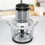 Picadora elétrica Rommelsbacher MZ 800, 800 W, taça de vidro de 2,7 L, 9 lâminas de aço inoxidável, regulação de 22 velocidades, preto aço inoxidável