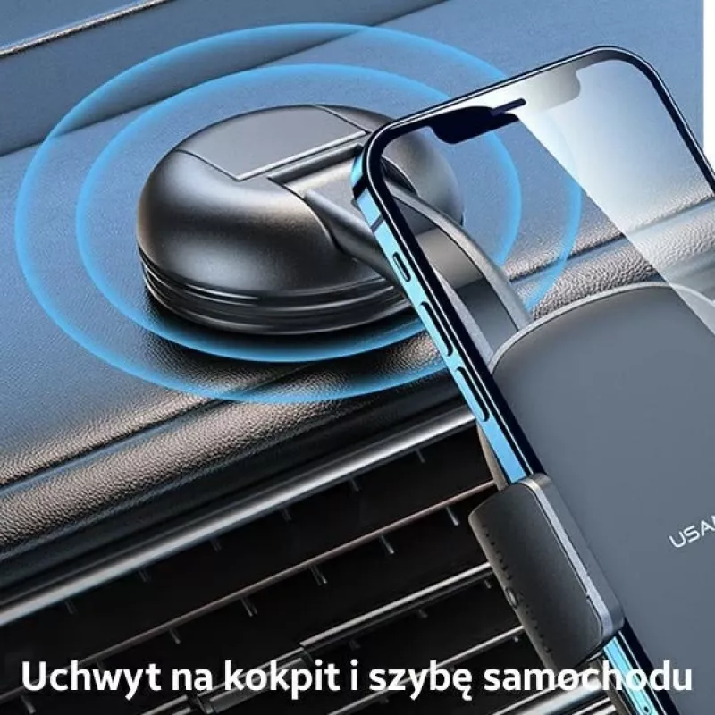 Suporte para automóvel usams ZJ063 para painel ou para-brisas, ângulo ajustável