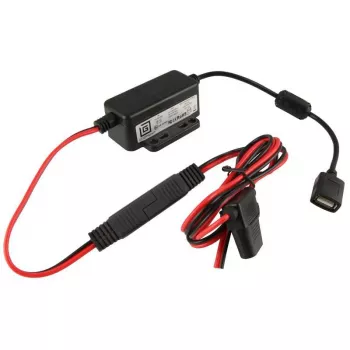 Carregador para dispositivos móveis RAM Mounts RAM-GDS-CHARGE-V7B1U — carregador USB para interior, entrada 10–30 V, saída máx. 9 V, 2,5 A, cabo de 1,2 m, preto/vermelho