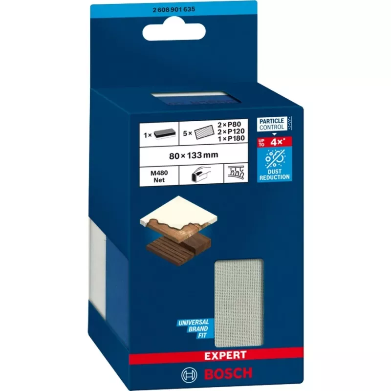 Rede de lixar Bosch 2608901635 redução de pó para madeira e pladur, compatível com velcro, granulometria grossa não indicada