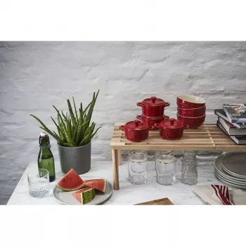 Mini Cocotte Staub redonda, 4 unid. - 200 ml, vermelho