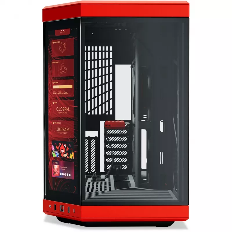 HYTE Y70 Touch Infinite Midi Tower preto, cor de cereja
