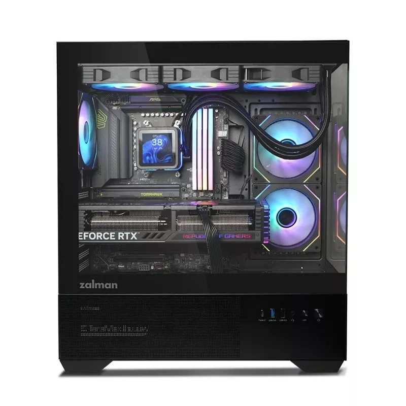 Caixa de PC CHRONIX V2 Mid Tower ventoinhas ARGB x3 preta