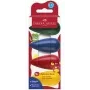 Giz de escrever Faber-Castell 120408 azul verde vermelho amarelo 4 unid.