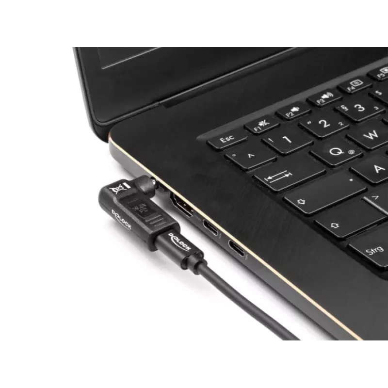 Adaptador DeLOCK USB Type-C fêmea para HP 4,8 x 1,7 mm macho 90° angular