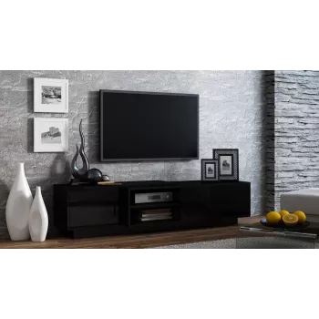 Móvel de TV Cama SIGMA1 180 preto/preto brilhante