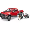 Dodge RAM 2500 Power Wagon com atrelado e mota Ducati 02502 BRUDER