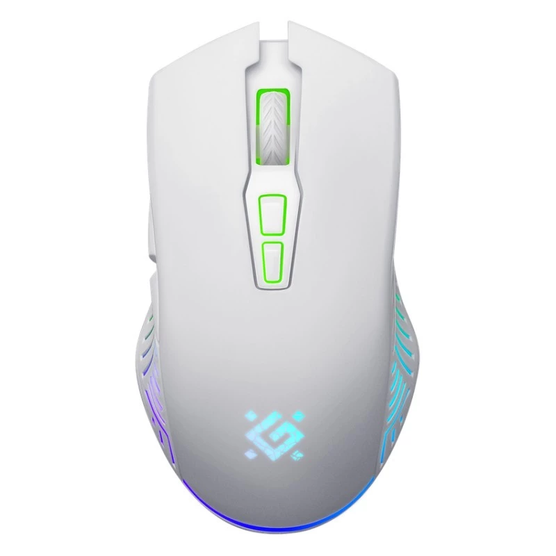Rato gaming sem fios DEFENDER Pandora White – ambidestro, 3200 DPI, 6 botões, programável, ótico, USB