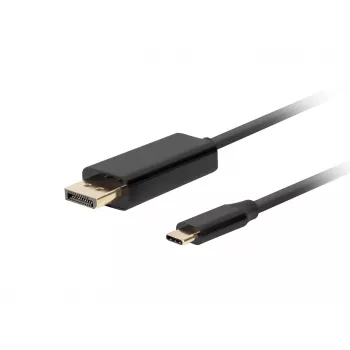 Adaptador de cabo de vídeo LANBERG CA-CMDP-10CU-0010-BK USB Type-C para DisplayPort 1 m, DisplayPort 1.2, até 3840×2160@60Hz, HDR