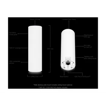 Ubiquiti UniFi U6-Mesh ponto de acesso WiFi 6 AX5300 5.3 Gbps IPX5 à prova de água - branco