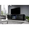 Móvel de TV Cama QIU 200 MDF preto brilhante/preto brilhante