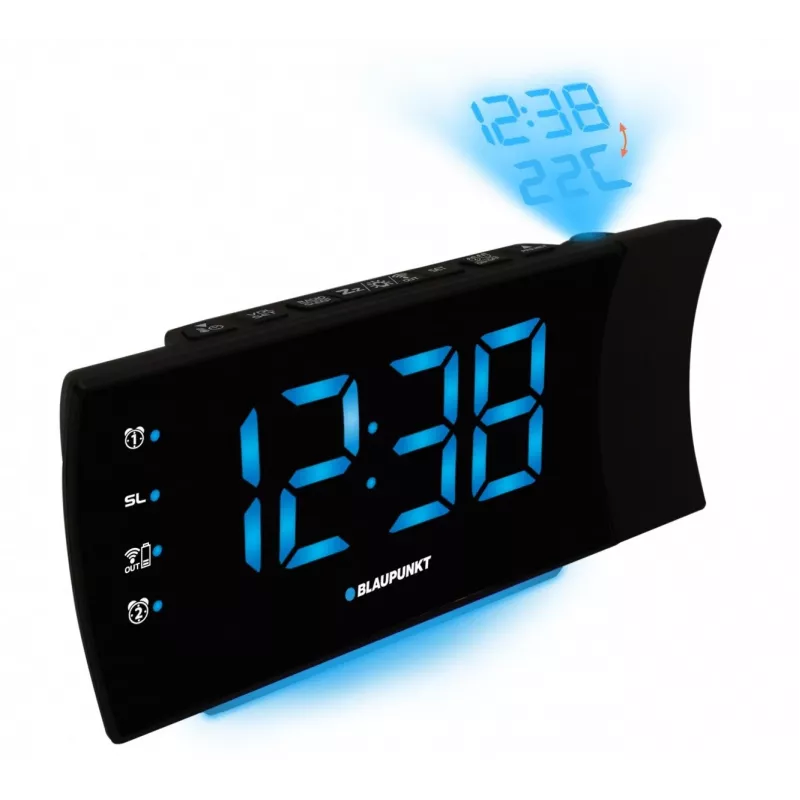 Blaupunkt CRP81USB rádio-despertador com projeção e carregamento USB, preto