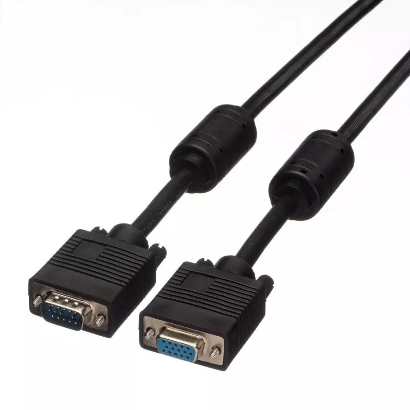 Cabo VGA ROLINE HD15 macho - fêmea com núcleo de ferrite 3,0m (11.04.5353)