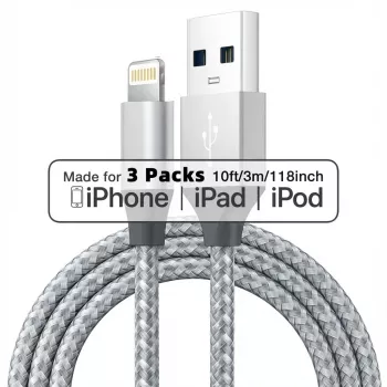 ROLINE - Cabo de carregamento/dados para iPad/iPhone/iPod - Lightning / USB - USB Type-A, 4 pinos (M) - Lightning (M) - 1 m - blindado - (USB/USB 2.0) - branco (Pa